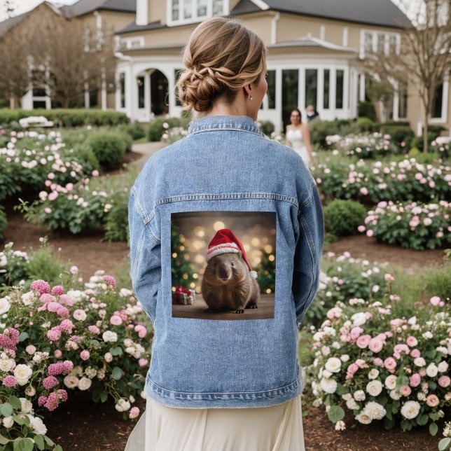 "Wombat Wonderland: A Cozy Christmas Eve" Denim Jacket (Wedding Back)