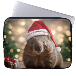 "Wombat Wonderland: A Cozy Christmas Eve" Laptop Sleeve