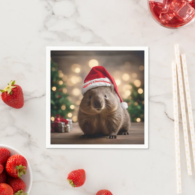 "Wombat Wonderland: A Cozy Christmas Eve" Napkin (Insitu)