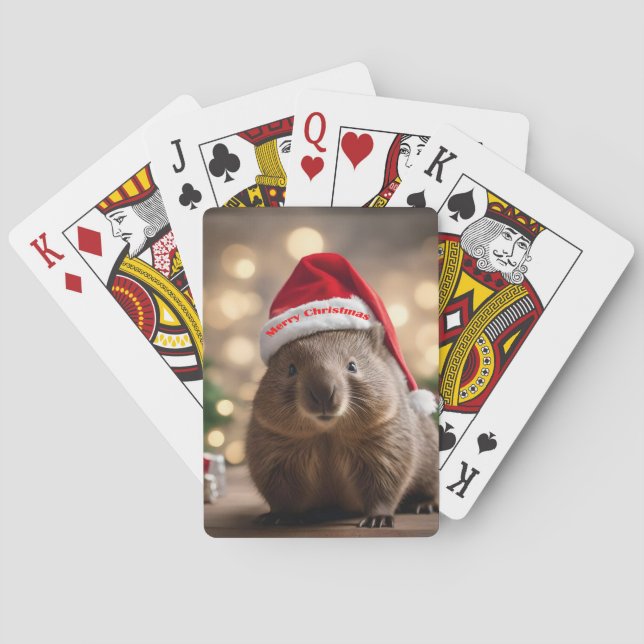 "Wombat Wonderland: A Cozy Christmas Eve" Playing Cards (Back)