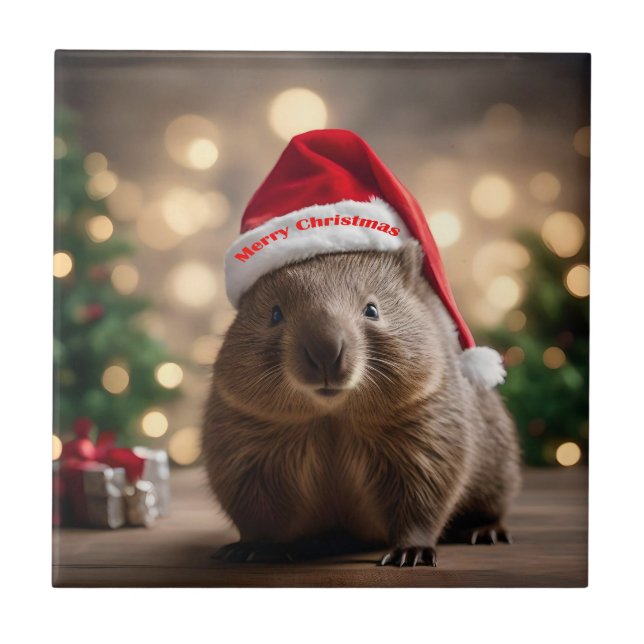 "Wombat Wonderland: A Cozy Christmas Eve" Tile (Front)