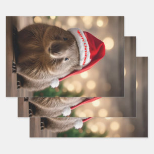 "Wombat Wonderland: A Cozy Christmas Eve" Wrapping Paper Sheet