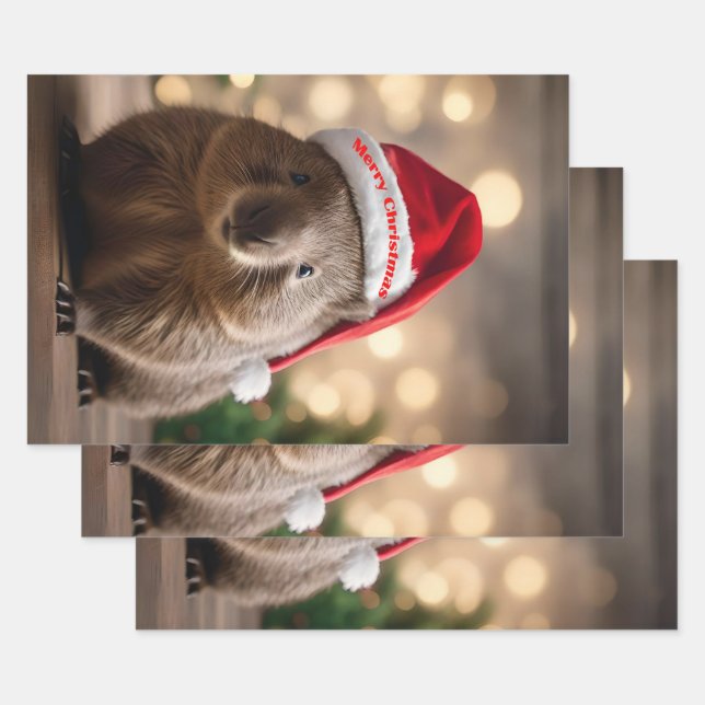 "Wombat Wonderland: A Cozy Christmas Eve" Wrapping Paper Sheet (Set)