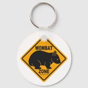 Wombat Zone Sign Key Ring