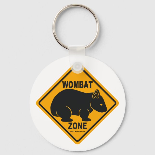 Wombat Zone Sign Key Ring (Front)