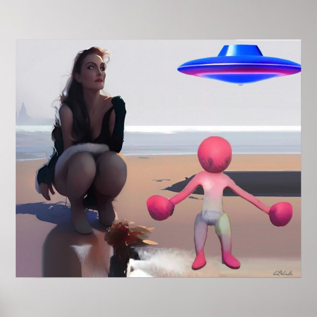 Wombo Versus the Catwoman of Blue Alpha VII Art Poster (Front)