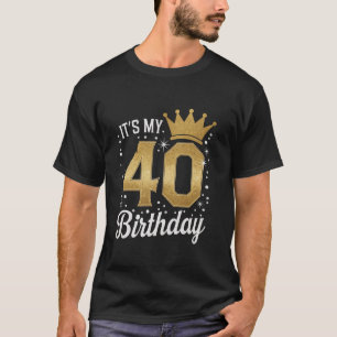 Women 40th Birthday Squad Queen of 40 Years Old Bi T-Shirt