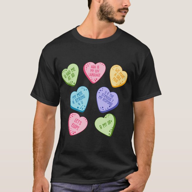 Women Aba Valentine Heart Candy Applied Behaviour  T-Shirt (Front)