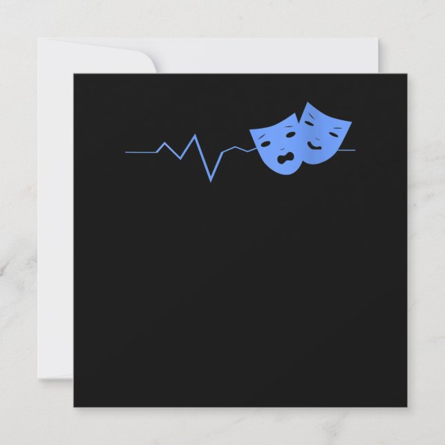 Women Acting Mask Heartbeat Theatre Actor Actress Thank You Card (Front)