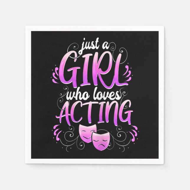 Women Actress Girl Acting Broadway Musicals Acter Napkin (Front)