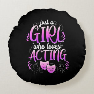 Women Actress Girl Acting Broadway Musicals Acter Round Cushion