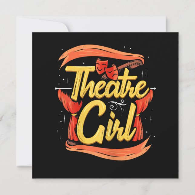 Women Actress Girl Musical Broadway Actress Acter Thank You Card (Front)