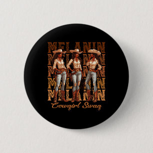 Women African Melanin Cowgirl Swag Black History M 6 Cm Round Badge