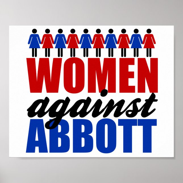 Women Against Greg Abbott Texas Political Poster (Front)