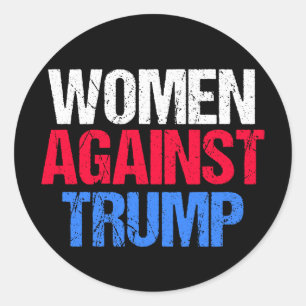 Women Against Trump 2024 Election Black Classic Round Sticker
