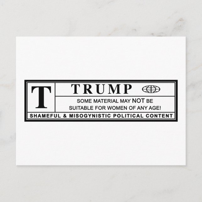 Women Against Trump Warning Label Postcard (Front)