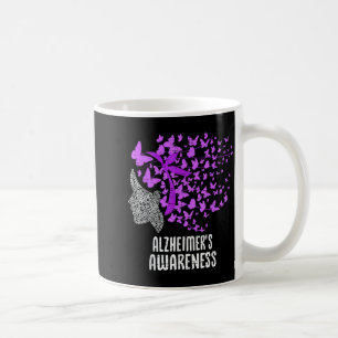 Women Alzheimers Awareness Butterfly Ribbon Purple Coffee Mug