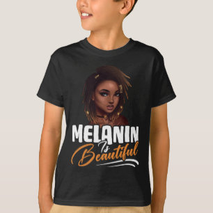 Women American Afro Queen Black Pride Melanin Is B T-Shirt