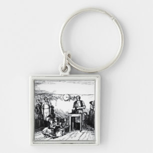 Women and Children Making Shoes Key Ring