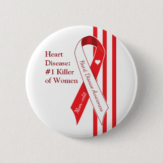 Women and Heart Disease Awareness 6 Cm Round Badge