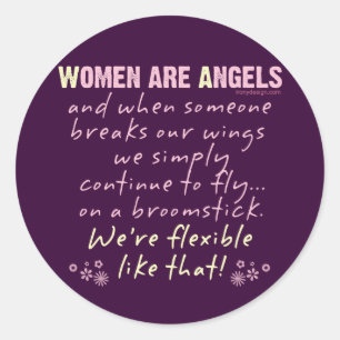 Women are Angels Classic Round Sticker