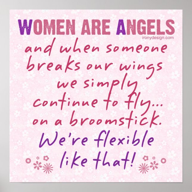 Women are Angels Humour Poster (Front)