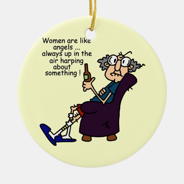 Women Are Like Angels Ceramic Tree Decoration (Front)