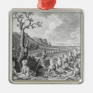 Women at Quern and Luaghad with view Talyskir Metal Tree Decoration