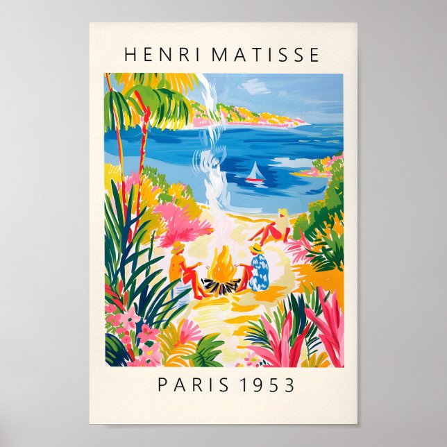 Women At The Beach Matisse Wall Art, Tropical Beac Poster (Front)