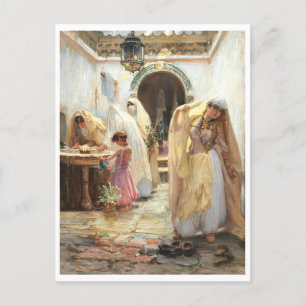 Women at the Fountain by Arthur Bridgman Postcard