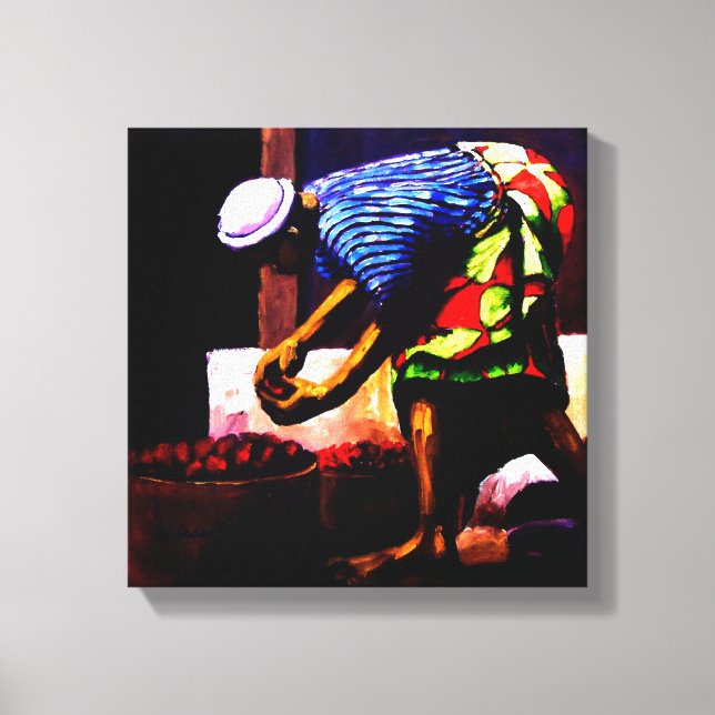 women at the well,  MOJISOLA A GBADAMOSI OKUBULE Canvas Print (Front)