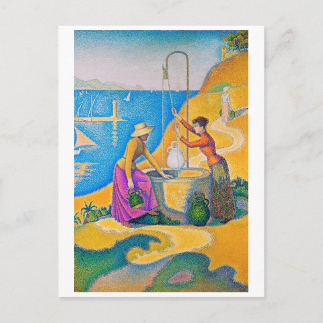 Women at the Well, Signac Postcard (Front)