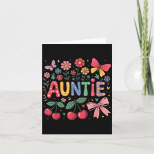 Women Auntie Coquette Bow Pink Spring Summer Card
