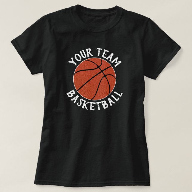 Women Basketball Team, Player Name & Jersey Number T-Shirt (Design Front)