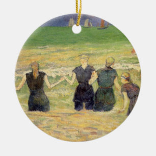 Women Bathing Dieppe by Paul Gauguin Ceramic Tree Decoration