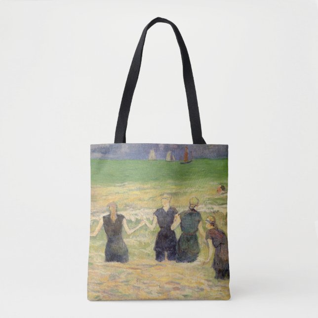 Women Bathing Dieppe by Paul Gauguin Tote Bag (Front)