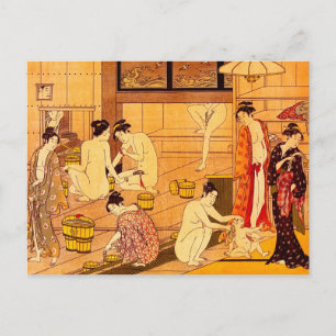 Women Bathing, Torii Kiyonaga Japanese Fine Art Postcard