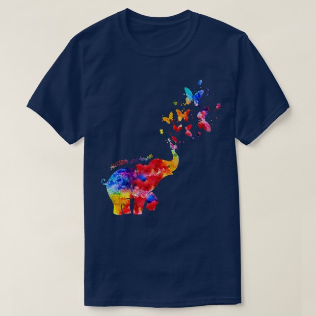 Women Be Kind Elephant Autism Awareness Mum  T-Shirt (Design Front)
