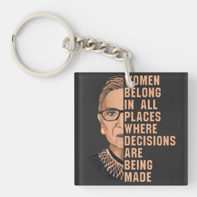Women Belong In All Places Where Decisions Are Bei Key Ring (Front)