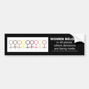 Women Belong Justice Ruth Bader Ginsburg RBG Quote Bumper Sticker
