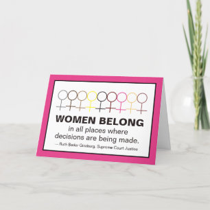 Women Belong Justice Ruth Bader Ginsburg RBG Quote Card