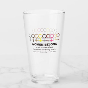 Women Belong Justice Ruth Bader Ginsburg RBG Quote Glass