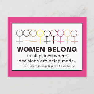 Women Belong Justice Ruth Bader Ginsburg RBG Quote Postcard