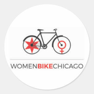 Women Bike Chicago - Commuter Bike Design Stickers