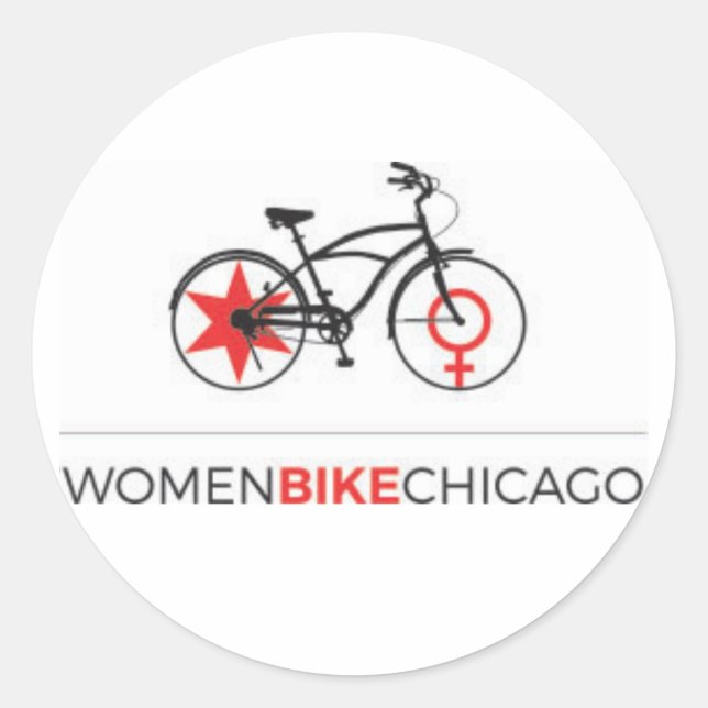 Women Bike Chicago - Cruiser Design Stickers (Front)