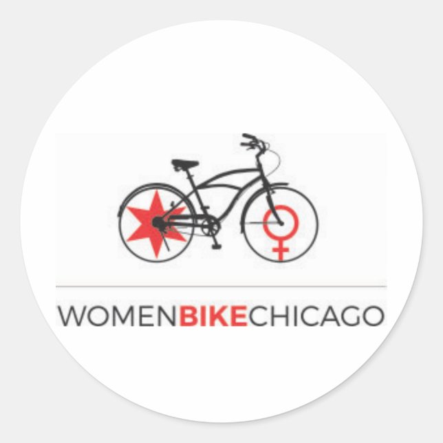 Women Bike Chicago - Cruiser Design Stickers (Front)