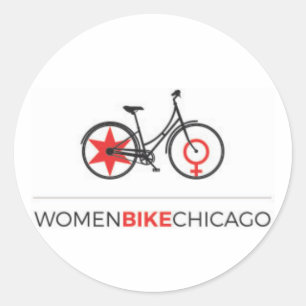 Women Bike Chicago - Step-Through Design Stickers