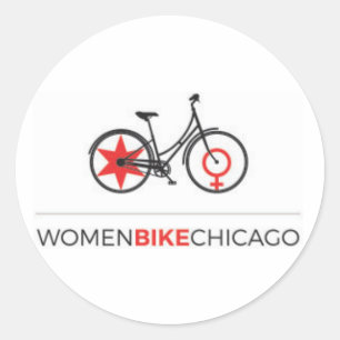 Women Bike Chicago - Step-Through Design Stickers