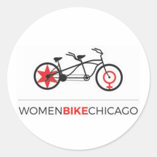 Women Bike Chicago - Tandem Bike Stickers (Front)
