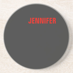 Women Black Colour Your Name Customise Gift  Coaster